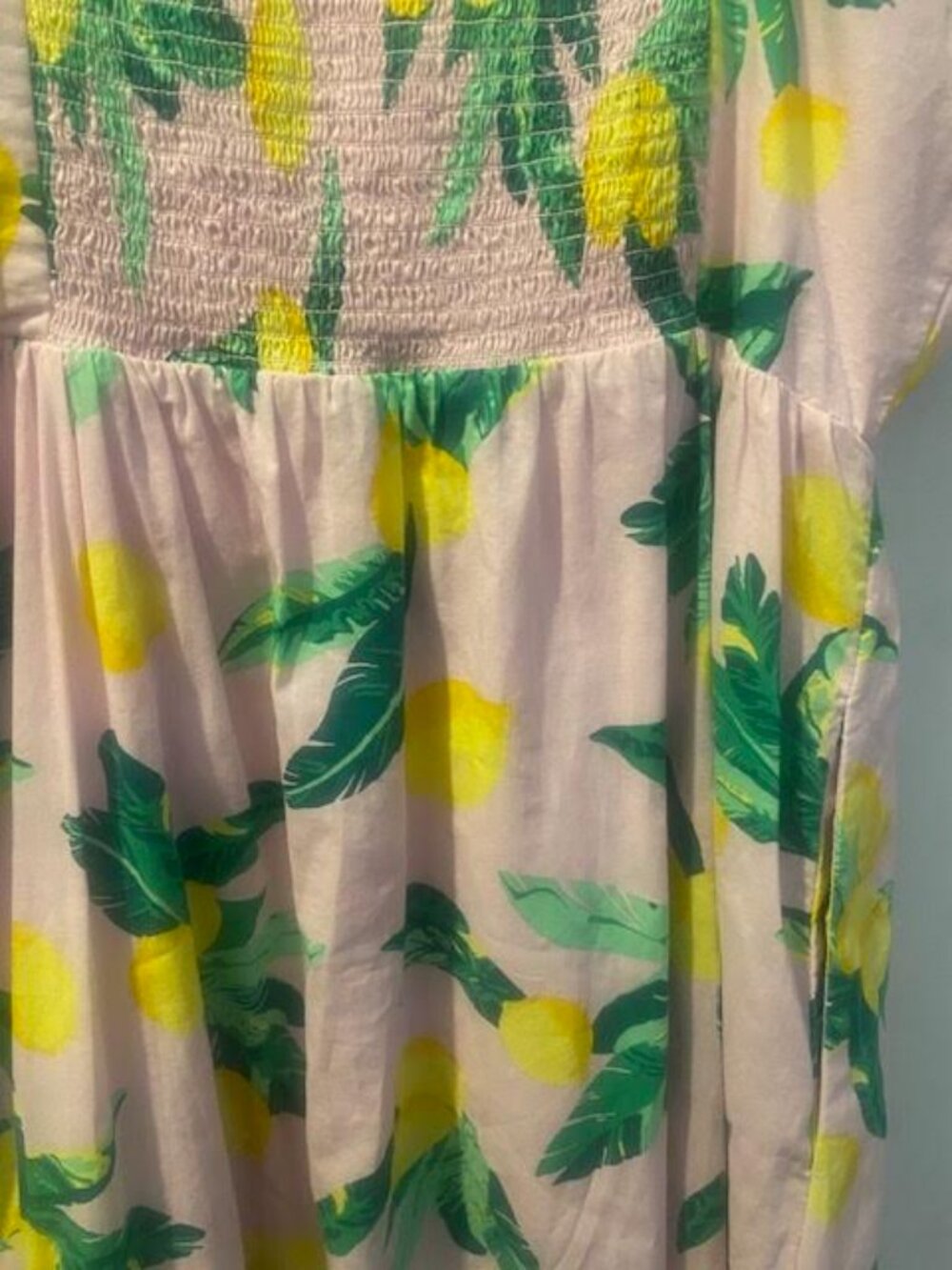 J.Crew Lemon Print Ruffle Strap Midi Dress Size 4 - Picture 6 of 7